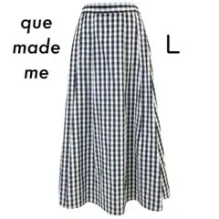que made me haco! ギンガムチェック ロングスカート L 黒×白のサムネイル
