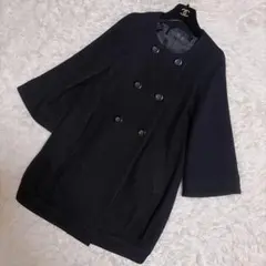 【ウール100%】ユナイテッドアローズ ノーカラーコート ダブル 38