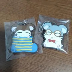 ハム太郎1番くじラバーキーホルダー 2点セット　めがねくん＆ねてるくん