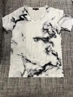 semanticdesign Vネック Tシャツ SHELLAC マーブル模様