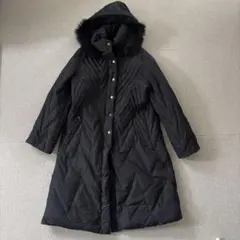 極暖【ダウン80%】ロングダウンコート　ブラック　フード付　M アウター
