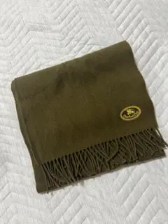 BURBERRY/バーバリー マフラー 希少 刺繍ロゴ ラムウール 英国製