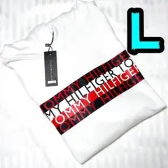 【新品】トミーヒルフィガー　パーカー　L　メンズ　白　裏毛