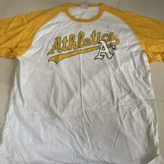 Athletics A's ラグランTシャツ ホワイト/イエロー