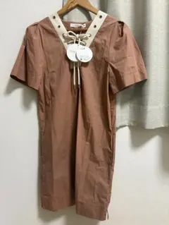 未使用タグ付See by Chloé レースアップワンピース ブリックローズのサムネイル