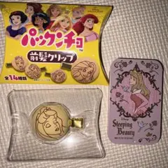 オーロラ姫　パックンチョ　前髪クリップ　スライド缶