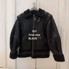 SLY 2WAY フライトジャケット ブルゾン ボア ムートン スタンドネック