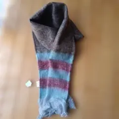 ストライプ マフラー ブラウン ブルー レッド