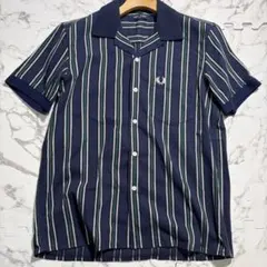 極美品✨ フレッドペリー シアサッカー 半袖シャツ 袖リブ ストライプのサムネイル