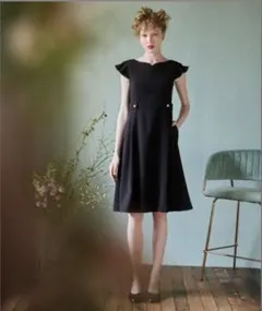 未使用タグ付き TOCCA ワンピース パール 黒