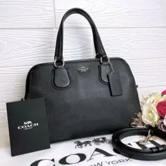 極美品☆COACHコーチ 2wayショルダーバッグ ブラック レザー ビジネス