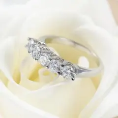 【12号/小売21,000円/残り１点】ブリリアントダイヤモンドCZ5石リング