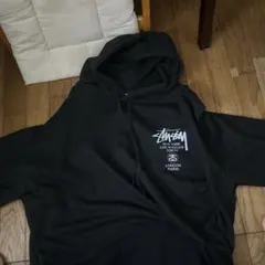 Stüssy ブラック XL フード付きパーカー