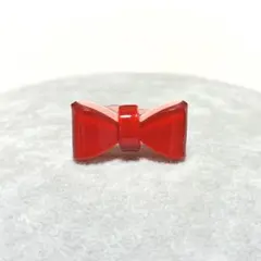 レッドカラービッグリボンアクリルリング大きめ赤指輪