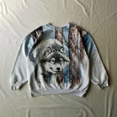 古着　northen getaway　スウェット　アニマル　オオカミ　90s