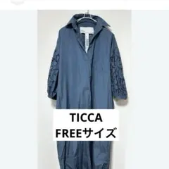 TICCA ティッカ スクエアレース パフスリーブワンピース ターコイズFREEのサムネイル