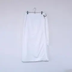 【新品タグ付き】H&M／リネンラップスカート／ホワイト／Lのサムネイル