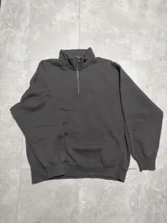 GUヘビーウェイトスウェットハーフジッププルオーバーグレー L