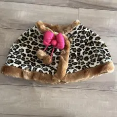 ミニー　ヒョウ柄　ポンチョ　ピンクリボン