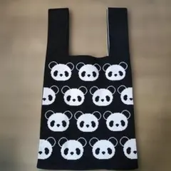 パンダ柄 ニットバッグMサイズ