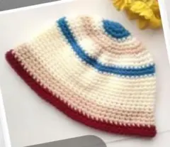 ボーダー　8 クラッシャーハット クロシェハット バケットハット