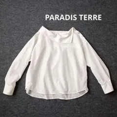 美品　PARADIS TERRE　シルク混ブラウス　ボートネック　アシンメトリーのサムネイル