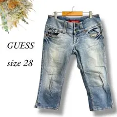 GUESS 膝下デニム サイズ28 ダメージジーンズ ボトムス 3999