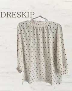 ドレスキップ　ドット柄 シフォンブラウス Mサイズ