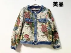 フラワー柄　デニムジャケット