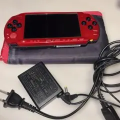 PSP3000 PSP 本体 レッド ブラック　+16GB sdカード付き