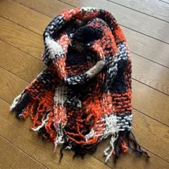 SUNAO KUWAHARA チェック柄 フリンジ付きマフラー