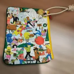 フラットポーチ 小物入れ　紐付き