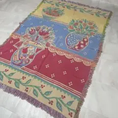 花　マルチカバー　ソファーカバー　ヴィンテージラグ　174x119