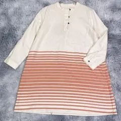 Golden Bear【M】チュニック　ベージュ　ボーダー　春秋　レディース