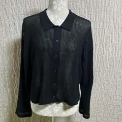 GU ブラック ボタン付きカーディガン