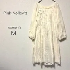 【ノーリーズ】 チュニック ワンピース ピンタック プリーツ コットン M 白のサムネイル