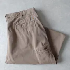 ■古着 カーハート ワークパンツ ベージュ W40L30【WL6607】