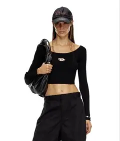DIESEL ブラック クロップドトップ
