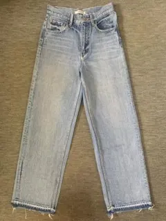 ハイウエスト ストレート デニム moussy ワイド denim