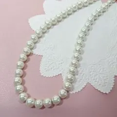 ホワイト系 長め ホワイトパール風 ネックレス