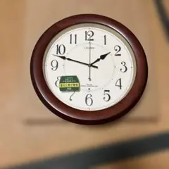 CITIZEN 電波掛時計 ブラウン 直径30cm