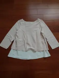 レイヤードデザイン長袖トップス