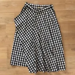H&M エイチアンドエム ギンガムチェック フリル 巻きスカート ラップスカート