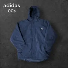 adidas 00s 古着 中綿ジャケット スリーストライプロゴ ネイビー