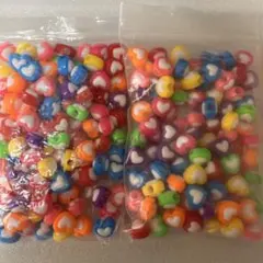 週末価格　カラフルハートビーズ　100個×2