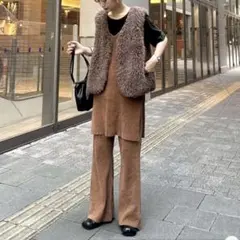 チャオパニックティピー　PON企画　スタイルアップモールニットパンツ