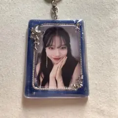 トレカ　ケース　デコ　レジン　硬質　キーホルダー　月　星　夜空　紫　韓国