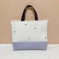 レッスンバッグ　星　月　刺繍　登園　ヌビ　通園　通学　入園　入学