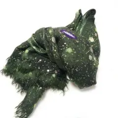 【美品】ラメストール　カーキ×ゴールド