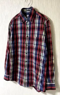 OLD UNIQLO ユニクロ チェック柄 フランネルシャツ コットン 好配色
